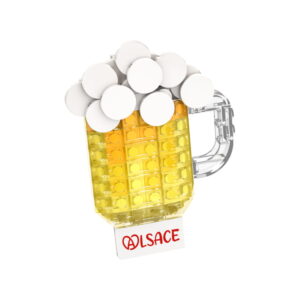 Bière alsacienne miniature BrixCool en briques de construction – 68 pièces avec aimants.