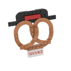 Monsieur Bretzel BrixCool en briques de construction – figurine alsacienne de 30 pièces avec aimants.